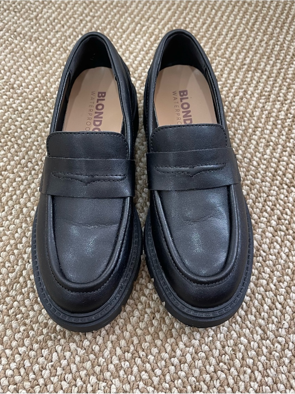 Blondo Black Kaider Waterproof Lug Loafers (Women’s 5.5)